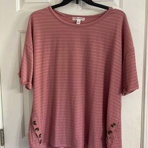 New York Laundry 2X pink/peach short sleeve shirt